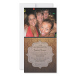 Bachelorette Party Caramel Damask Photo Invite photo cards