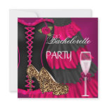 Bachelorette Party Corset Black Pink Dress Shoes invitations