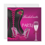 Bachelorette Party Corset Black Pink Shoes 2 Custom Announcement
