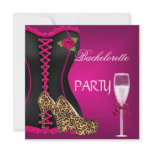 Bachelorette Party Corset Black Pink Shoes Invitation