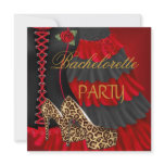 Bachelorette Party Corset Black Red Dress Shoes invitations