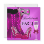 Bachelorette Party Corset Pink Shoes Mask Invite