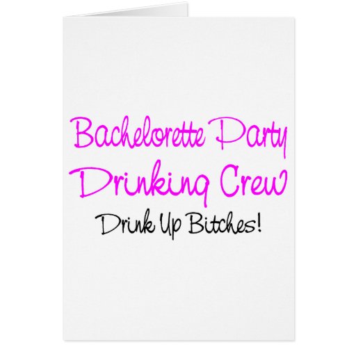Bachelorette Party Drinking Crew Cards