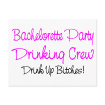 Bachelorette Party Drinking Crew Post Card