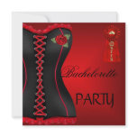 Bachelorette Party Gold Black Red Corset Invitations
