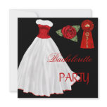 Bachelorette Party Gold Black Red White Dress Custom Announcement