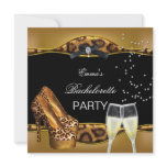 Bachelorette Party Gold Leopard Black Shoes invitations