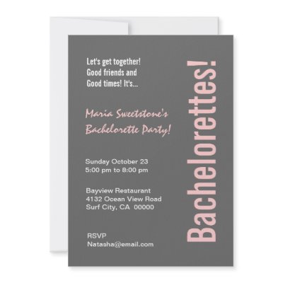 Bachelorette Party Grey Pink Modern Template Invite by jaclinart_wedding