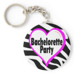Bachelorette Party (Heart Zebra Print) keychains