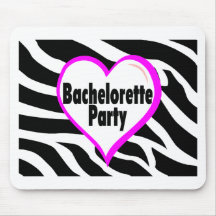 Bachelorette Party (Heart Zebra Stripes) Mouse Pads
