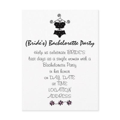 Bachelorette Party Invitation-Cute Lingerie Post Cards by frugalbride