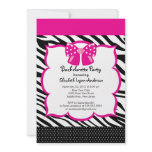Bachelorette Party Invitation Pink  Black Zebra