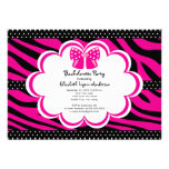 Bachelorette Party Invitation Pink Black Zebra