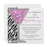bachelorette party invite funky chic cute zebra