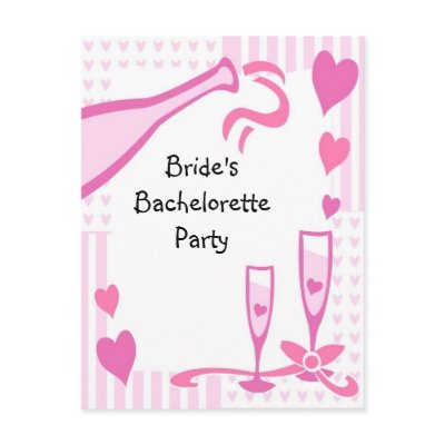 Bachelorette Party Invite Postcard by frugalbride