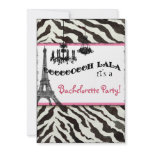 Bachelorette Party Invite Zebra, Eiffel Tower invitations