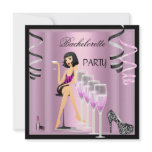 Bachelorette Party Lipstick Pink Shoes Champagne invitations