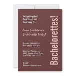 Bachelorette Party Modern Chocolate and Pink invitations