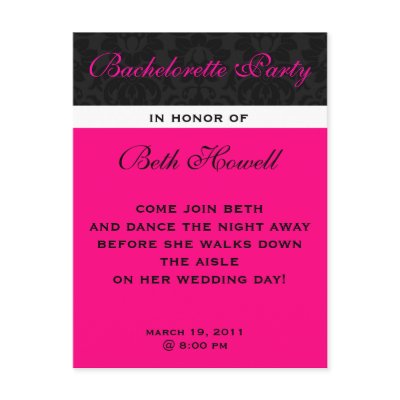 Bachelorette Party Postcard invites by jmccrackin