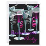 Bachelorette Party Purple Pink Black Drinks Personalized Announcement