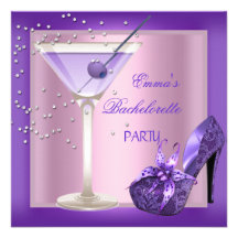 Bachelorette Party Purple Pink Shoes 2 Personalized Announcements
