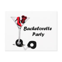 Bachelorette Party Red Postcard