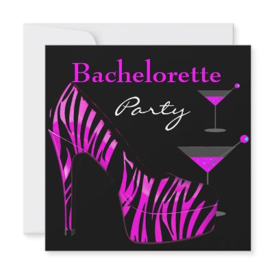 Bachelorette Party Shoes Pink Black Zebra Shoes Announcement by Zizzago