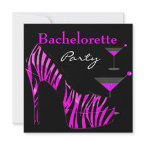 Bachelorette Party Shoes Pink Black Zebra Shoes Announcement