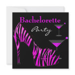 Bachelorette Party Shoes Pink Black Zebra Shoes invitations
