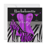 Bachelorette Party Shoes Purple Zebra Corset invitations