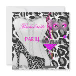 Bachelorette Party White Corset Pink Leopard Announcements