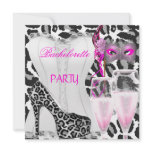 Bachelorette Party White Corset Pink Leopard invitations