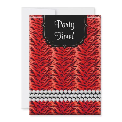 Bachelorette Zebra Purse Party Invite Red by thefashioncafe