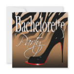 Bachelorette Zebra Sexy Stiletto Girls' Night Out Invitation