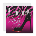 Bachelorette Zebra Sexy Stiletto Girls' Night Out invitations