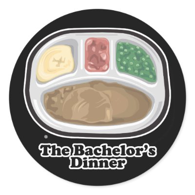 Bachelor's Dinner Tv Frozen Entree Round Sticker by doonidesigns
