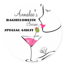 Bachlorette Martini Stickers
