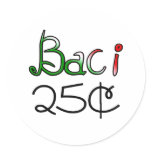 Baci (Kisses) 25 Cents Sticker