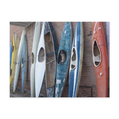Back Alley Kayaks Postcard by RiverbyNightPhotos