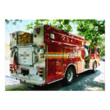 Back of Fire Truck Personalized Invitations