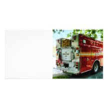Back of Fire Truck Photo Card Template