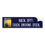 BACK OFF!, CHICK DRIVING STICK BUMPER STICKER