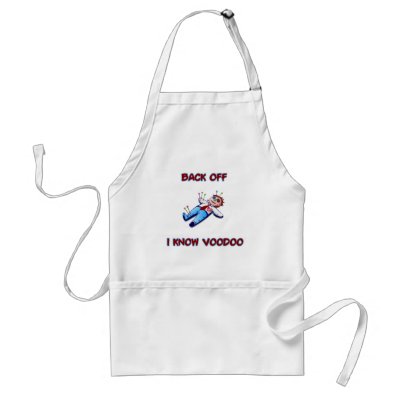 Back Off I Know Voodoo Doll Magic Haitian Apron by inquester