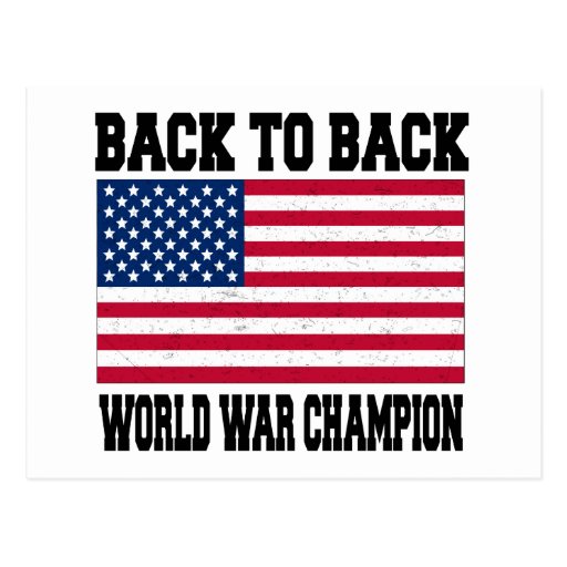 Back to Back World War Champion Post Cards