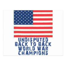 Back to Back World War Champions Post Cards