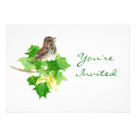 Back to Nature, Sparrow, Bird , Wilderness Custom Invitations