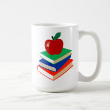 Back to School, Books and Apple Coffee Mug