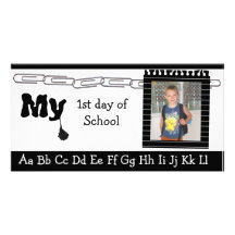 Back to school photocard photo card template