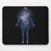 Back view of a human skeleton mouse pads