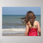 Back view of toddler at a Florida beach